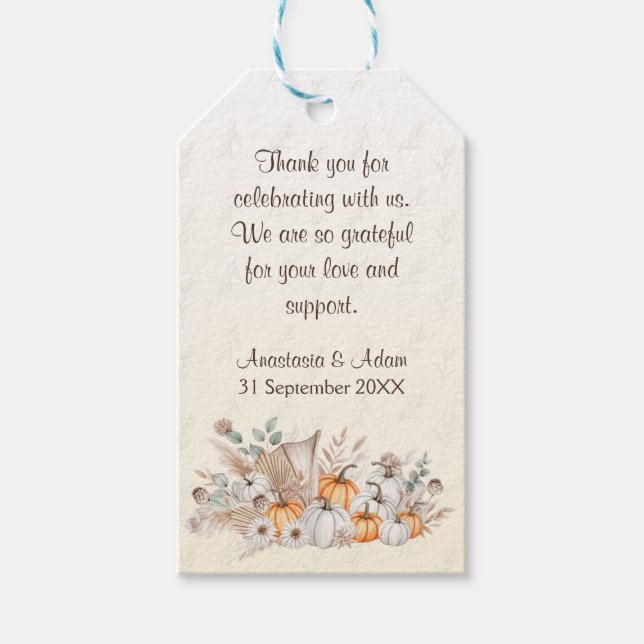 Étiquettes-cadeau Un Baby shower Boho Un Peu Citrouille (Devant)