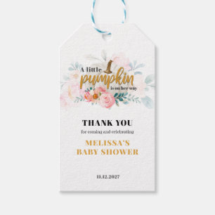 Étiquettes-cadeau Un Baby shower D'Automne Un Peu Citrouille Merci F