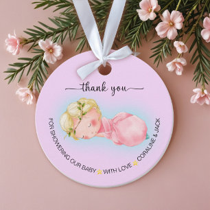Étiquettes Cadeau Un Baby shower de petite fille doux