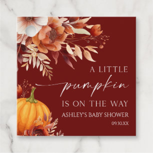 Étiquettes Cadeau Un Baby shower Floral Un Peu Citrouille Rusty Burg