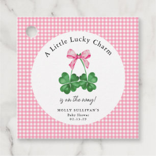 Étiquettes Cadeau Un Baby shower Shamrock Un Peu Chanceux
