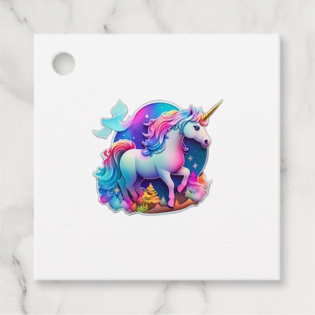 Étiquettes Cadeau Un Beau Sticker Unicorn (Devant)