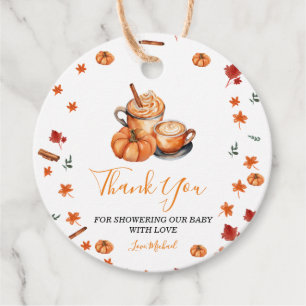 Étiquettes Cadeau Un Bébé brasse un Baby shower Citrouille Spice Cof