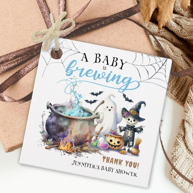 Étiquettes Cadeau Un bébé brasse un garçon mignon Baby shower d'Hall (Créateur téléchargé)