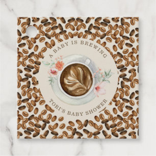 Étiquettes Cadeau Un Bébé Brûle Du Café Baby shower Floral