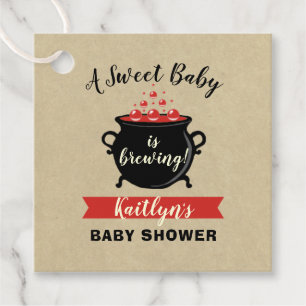 Étiquettes Cadeau Un Bébé Doux Brasse Le Baby shower D'Halloween