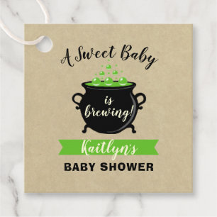 Étiquettes Cadeau Un Bébé Doux Brasse Le Baby shower D'Halloween