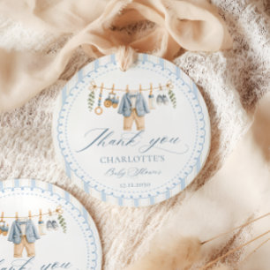 Étiquettes Cadeau Un bébé garçon mignon Vêtements Baby Shower Merci