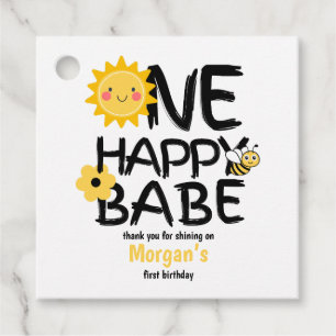 Étiquettes Cadeau Un Bébé Jaune Sunny Bee Girls 1er anniversaire
