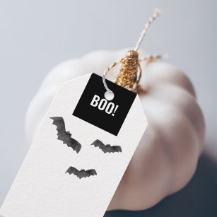 Étiquettes-cadeau Un Boo Noir Simple Happy Halloween