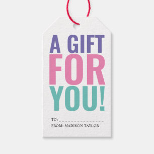 Étiquettes-cadeau Un CADEAU coloré moderne pour vous Typographie