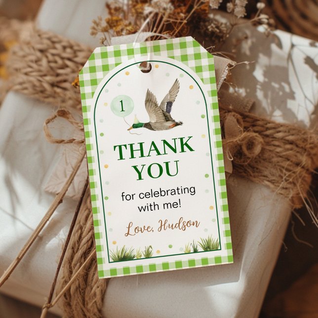 Étiquettes-cadeau Un Canard Colvert Chanceux de la Fête d'Anniversai (Créateur téléchargé)
