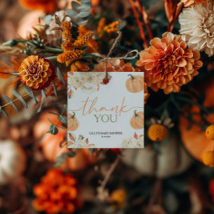 Étiquettes Cadeau Un Carré Baby shower Automne Un Petit Citrouille
