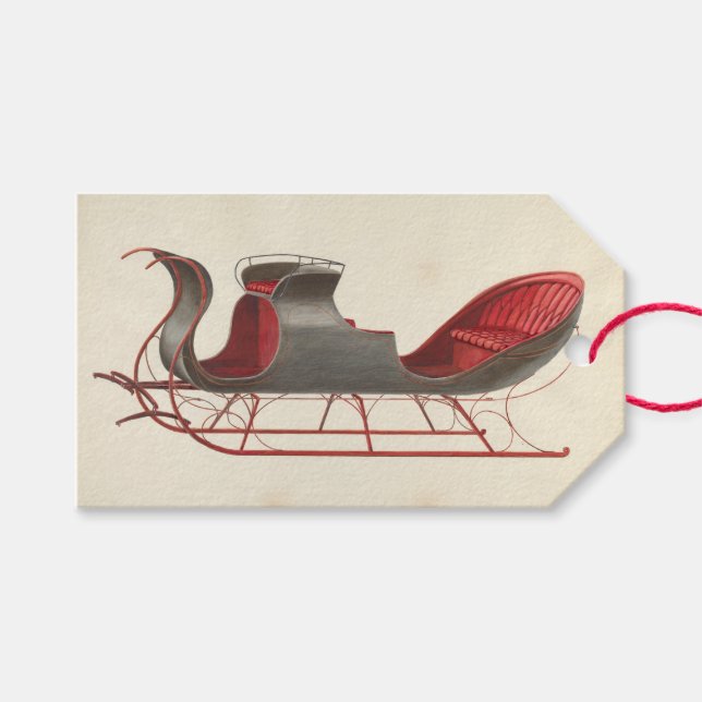 Étiquettes-cadeau Un Cheval Sleigh Open - Fred Weiss (Devant (Horizontal))