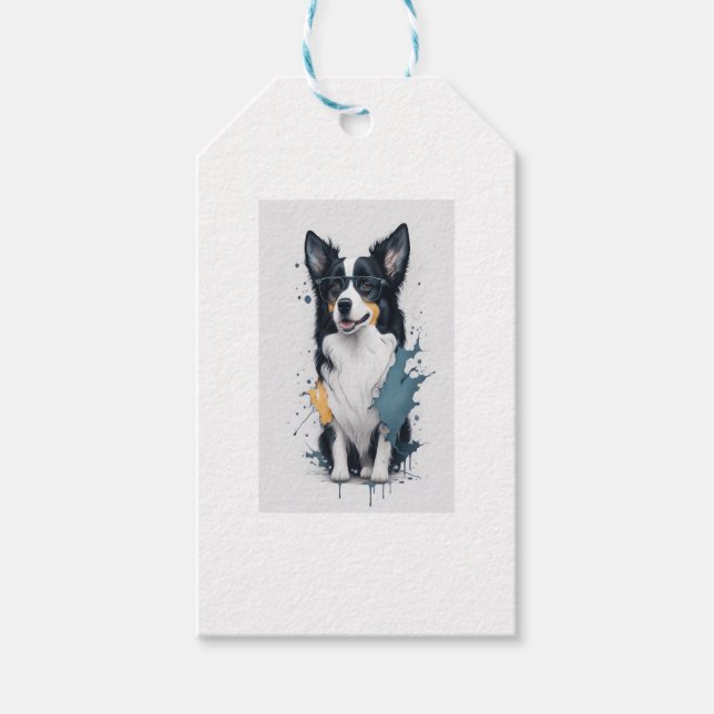 Étiquettes-cadeau Un chien mignon Bordure Collie (Devant)