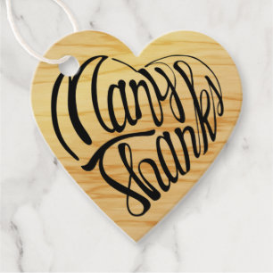 Étiquettes Cadeau Un coeur en forme de merci en 4 langues