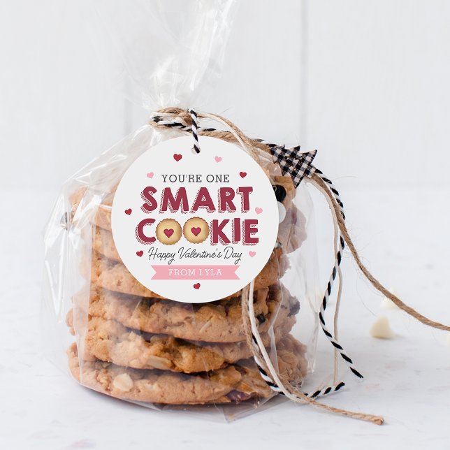 Étiquettes Cadeau Un Cookie intelligent en classe Valentines Day (Créateur téléchargé)