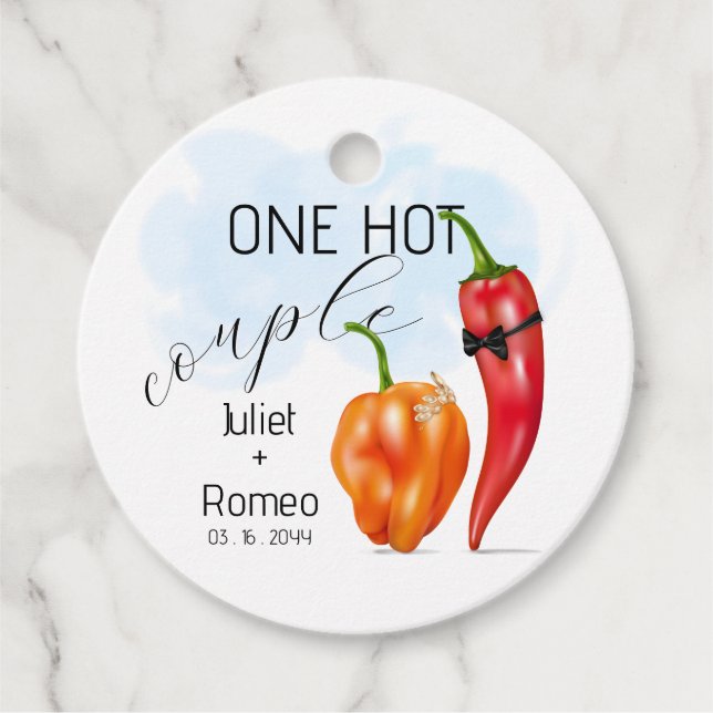 Étiquettes Cadeau Un Couple Chaud Piment Mariage (Devant)