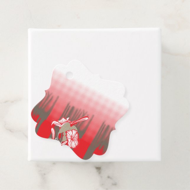 Étiquettes Cadeau Un design graphique dynamique présente un motif ro (En situation)
