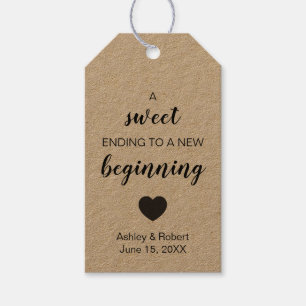 Étiquettes-cadeau Un doux final à un nouveau début Cadeau de mariage