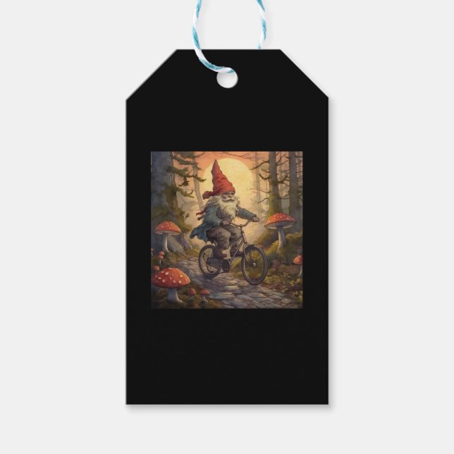 Étiquettes-cadeau Un drôle de gnome à vélo (Devant)