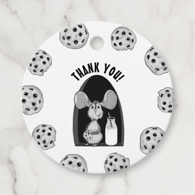 Étiquettes Cadeau Un gâteau sucré et du lait Anniversaire (Devant)