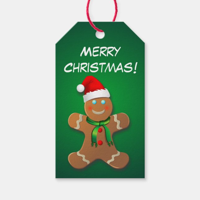 Étiquettes-cadeau Un Homme En Pain D'Or Joyeux Avec Le Chapeau Du Pè (Devant)