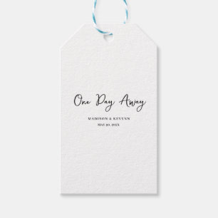 Étiquettes-cadeau Un jour loin minimaliste et chic   Mariage