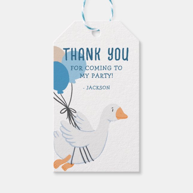 Étiquettes-cadeau Un joyeux anniversaire pour Blue One Silly Goose (Devant)