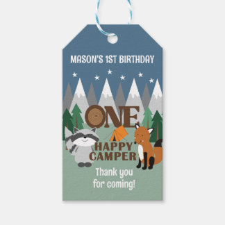 Étiquettes-cadeau Un Joyeux Camper mignon Animaux de la forêt Favori