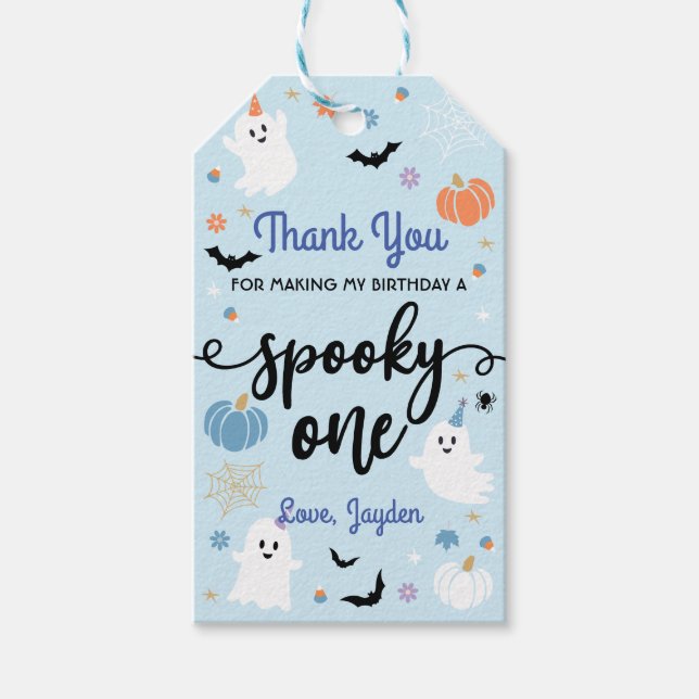 Étiquettes-cadeau Un joyeux fantôme mignon Halloween 1er anniversair (Devant)