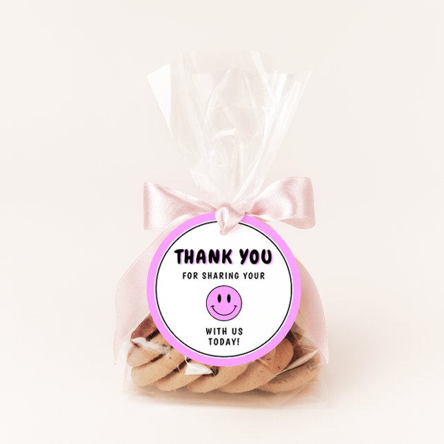 Étiquettes Cadeau Un joyeux Gal/Dude Purple Smiley Merci (Créateur téléchargé)