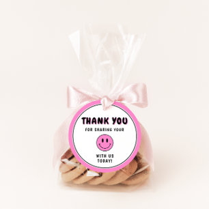 Étiquettes Cadeau Un joyeux Gal/Dude rose Merci souriant