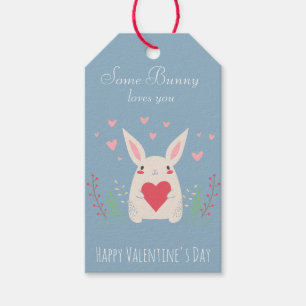Étiquettes-cadeau Un lapin qui t'aime la Saint Valentin