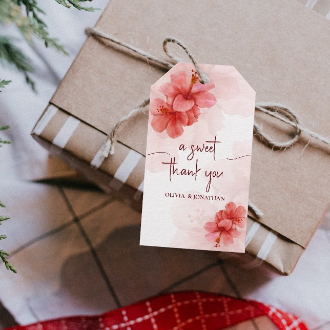 Étiquettes-cadeau Un Mariage à Merci doux (A Sweet Thank You Watercolor Flower Wedding Gift Tags)