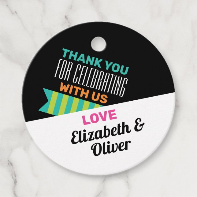 Étiquettes Cadeau Un Mariage de Merci des années 80 (Devant)