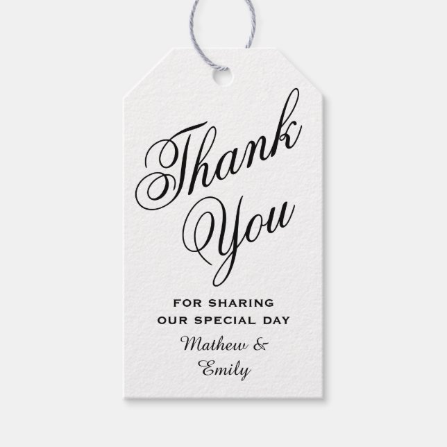 Étiquettes-cadeau Un mariage Merci personnalisé (Devant)