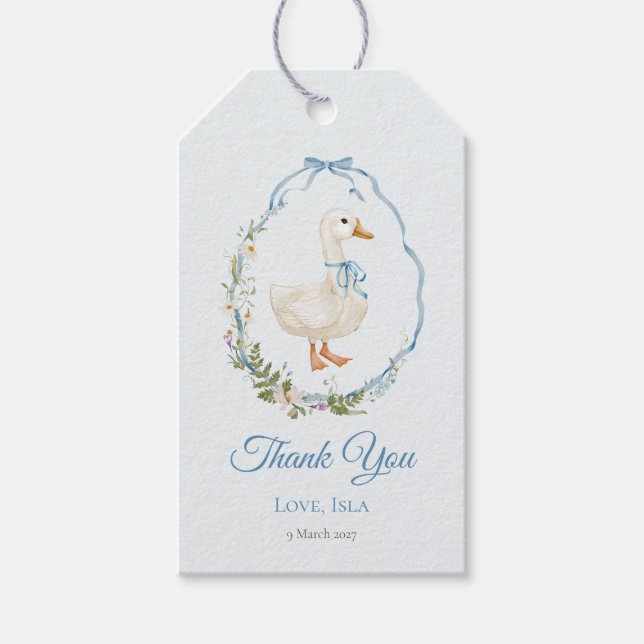 Étiquettes-cadeau Un Merci d'anniversaire de petite oie (Devant)