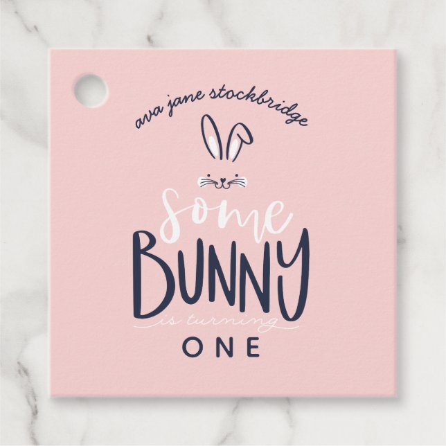 Étiquettes Cadeau un mignon anniversaire de enfant rose (Devant)