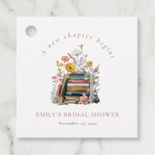 Étiquettes Cadeau Un nouveau chapitre commence Floral Books Baby Sho