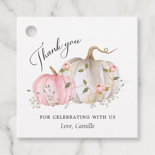 Étiquettes Cadeau Un Petit Baby shower Citrouille (Devant)