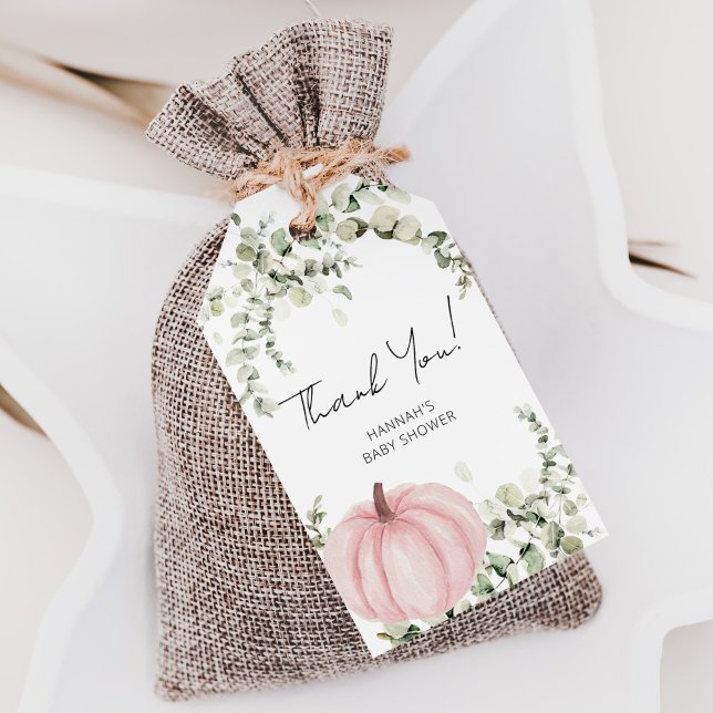 Étiquettes-cadeau Un Petit Baby shower Citrouille Fille Favoriser Me (Créateur téléchargé)