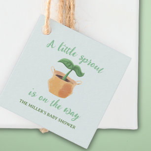 Étiquettes Cadeau Un petit Baby shower d'amoureux Plante Sprout Gard