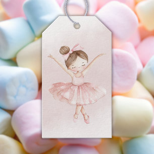 Étiquettes-cadeau Un petit Baby shower de fille d'aquarelle Ballerin