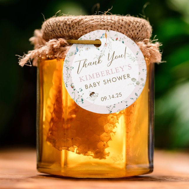 Étiquettes Cadeau Un petit Baby shower de fleurs sauvages Fleurs sau (Créateur téléchargé)