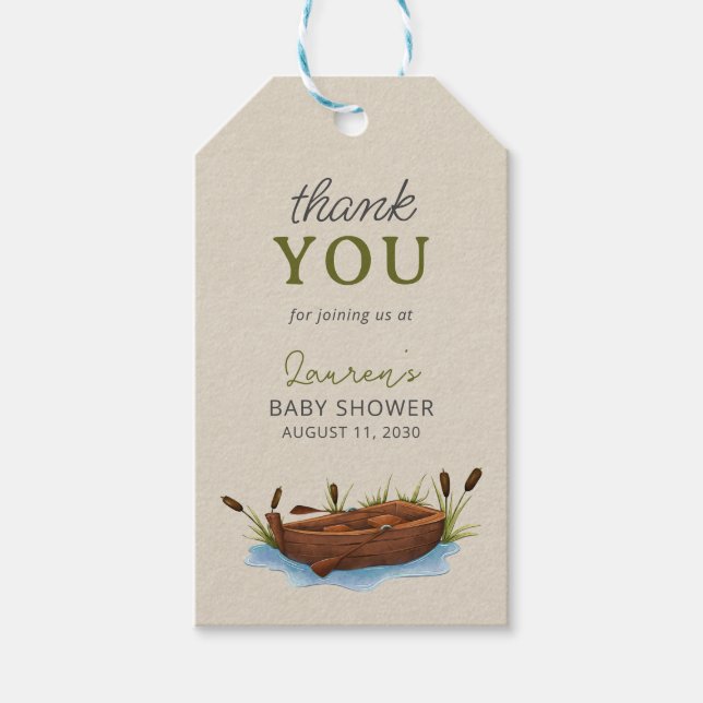 Étiquettes-cadeau Un petit Baby shower de Merci pêcheur (Devant)