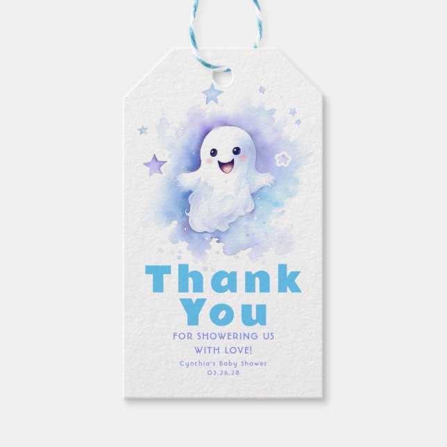 Étiquettes-cadeau Un Petit Baby shower D'Halloween Ghost (Devant)