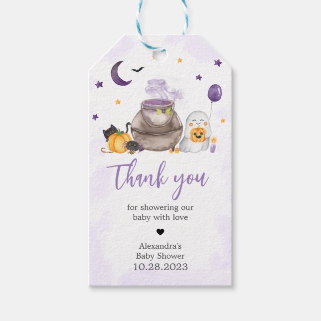 Étiquettes-cadeau Un Petit Baby shower Fantôme De Boo Favoriser Les  (Devant)