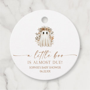 Étiquettes Cadeau Un petit Baby shower Fleur sauvage Boo Boho Ghost