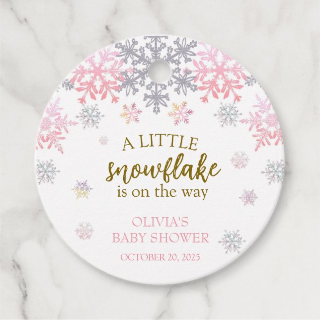 Étiquettes Cadeau Un petit baby shower Snowflake (Devant)